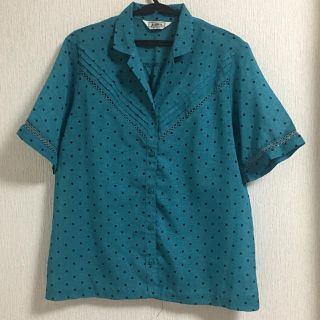 ロキエ(Lochie)のドットシャツ vintage used 古着(シャツ/ブラウス(半袖/袖なし))