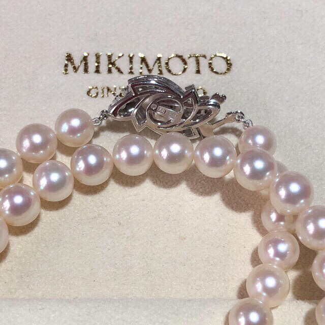 MIKIMOTO - 美品ミキモトダイヤモンドパールネックレス7.5-8ミリあこや