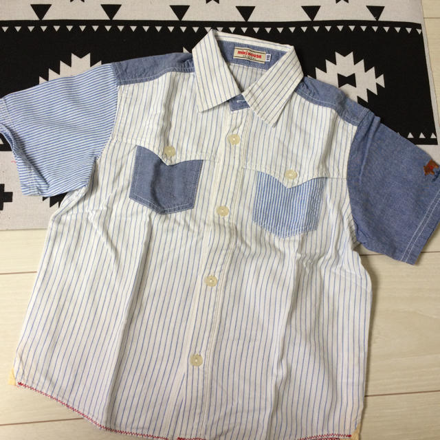 mikihouse(ミキハウス)のミキハウス  パッチワークシャツ キッズ/ベビー/マタニティのキッズ服男の子用(90cm~)(ブラウス)の商品写真