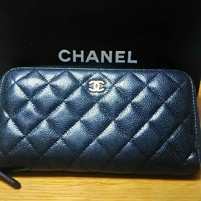 CHANEL 長財布　マトラッセ　金具ゴールド