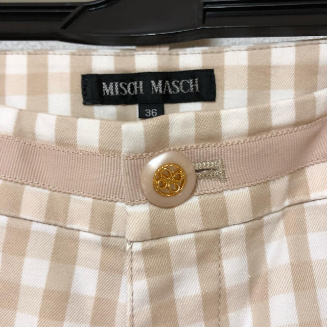 MISCH MASCH(ミッシュマッシュ)のミッシュマッシュ ギンガムチェックパンツ S  ベージュ 春 ７部丈 レディースのパンツ(カジュアルパンツ)の商品写真