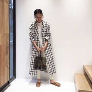 トゥデイフル(TODAYFUL)のお値下げ！完売商品★Check Rough Gown 38size(ガウンコート)