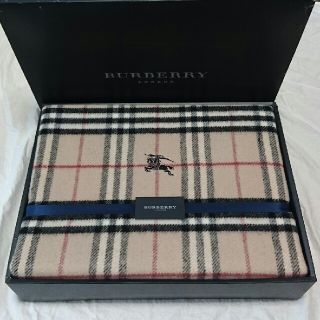 バーバリー(BURBERRY)のバーバリー ウール 100% 毛布 140㎝×200㎝ 布団(毛布)