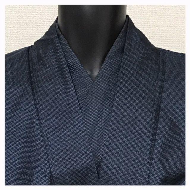 本場大島紬　アンサンブル　男物　長着　紺色　中古品 メンズの水着/浴衣(着物)の商品写真