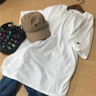 チャンピオン(Champion)の《新品》チャンピオン  ビッグシルエット 半袖Tシャツ ロング丈 L(Tシャツ(半袖/袖なし))