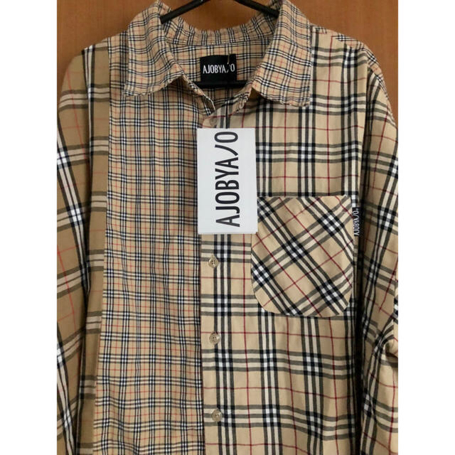 AJOBYAJO Over Check  Mixed  Shirt /BEG メンズのトップス(シャツ)の商品写真