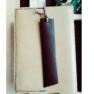 革のしおり　DarkBrown　Bookmark　ブックマーカー(しおり/ステッカー)