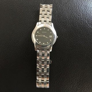 グッチ(Gucci)のGUCCI ( グッチ )腕時計 5500Mブラック文字盤ダイヤ11P(腕時計(デジタル))