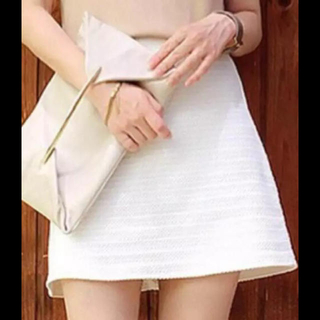 ザラ(ZARA)のZARA サマーツイード台形ミニスカート　ホワイト(ミニスカート)