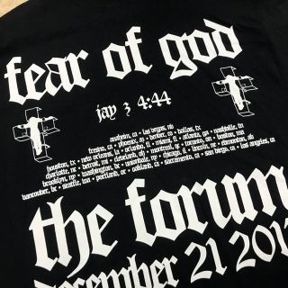 フィアオブゴッド(FEAR OF GOD)のfear of god jay z Tシャツ FOG supreme vlone(Tシャツ/カットソー(半袖/袖なし))