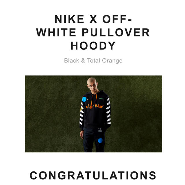 メンズナイキ オフホワイト nike offwhite パーカー Sサイズ