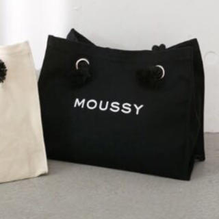 マウジー(moussy)の人気完売黒♡MOUSSYキャンバストートバッグ♡ショッパー型トートバック♡新品(トートバッグ)