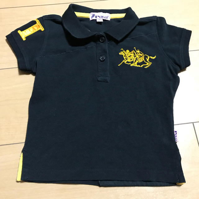 POLO RALPH LAUREN(ポロラルフローレン)の五回着 ポロ 黒半袖ポロシャツ XS 3-4 キッズ/ベビー/マタニティのキッズ服男の子用(90cm~)(Tシャツ/カットソー)の商品写真