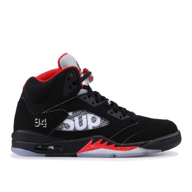 26cm NIKE AIR JORDAN 5 RETRO SUPREME 黒