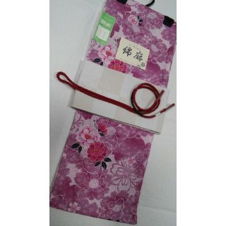 ⭕値下⭕単品🌸高級浴衣◆綿麻◆ 薄ワイン色×桜牡丹桜🌸レトロ八重桜♪凛と咲く(浴衣)