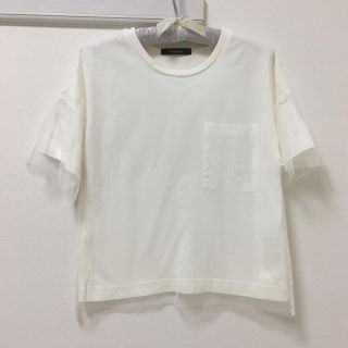 ダブルクローゼット(w closet)のダブルクローゼット＊チュール白Tシャツ(Tシャツ(半袖/袖なし))