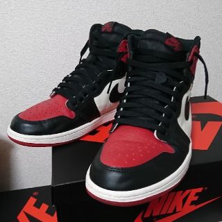 ナイキ(NIKE)のNIKE JORDAN1 bred toe 極美品 28.5㎝ (スニーカー)