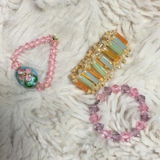 アナスイ(ANNA SUI)の【送料込】ビーズ リング 3つセット(リング(指輪))