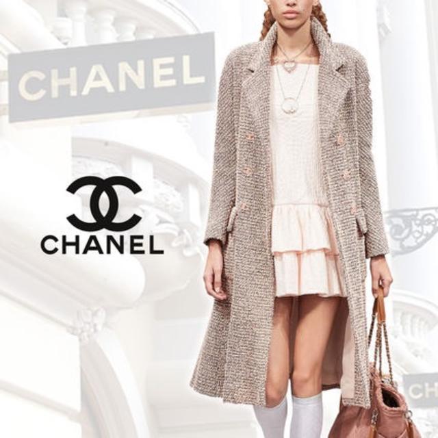 CHANEL(シャネル)の【18SS】CHANEL／2段フレア コットン ドレス ピンク レディースのワンピース(その他)の商品写真