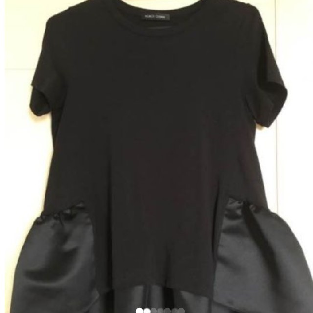 YOKO CHAN バックギャザーカットソーブラック YOKO CHAN バックギャザーカットソーブラック