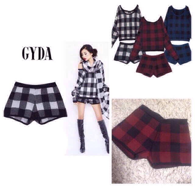 GYDA(ジェイダ)のGYDAブロックチェックショートPT レディースのパンツ(ショートパンツ)の商品写真