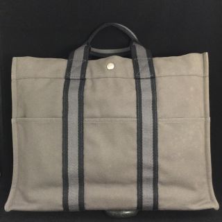 エルメス(Hermes)のHERMES エルメス フールトゥMM グレー デニム トート バッグ(トートバッグ)