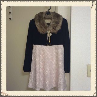 セシルマクビー(CECIL McBEE)の【rie様 専用】ティペット付ワンピース(ひざ丈ワンピース)