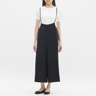 ジーユー(GU)のmorimori 様専用【新品】GU サロペットワイドパンツGN　ネイビー　S(サロペット/オーバーオール)