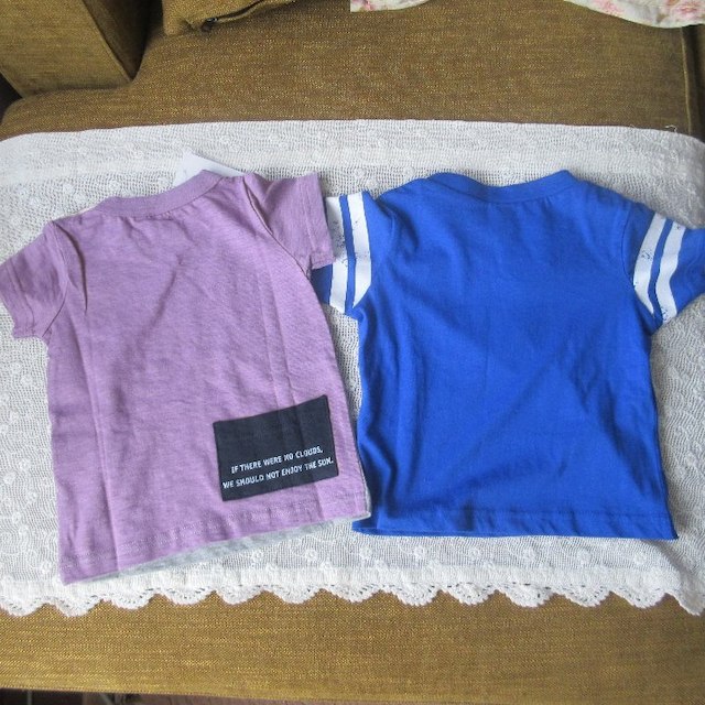 新品　Tシャツ2枚セット　ブルー　パープル　グレー　綿１００％　８０ｃｍ キッズ/ベビー/マタニティのベビー服(~85cm)(その他)の商品写真