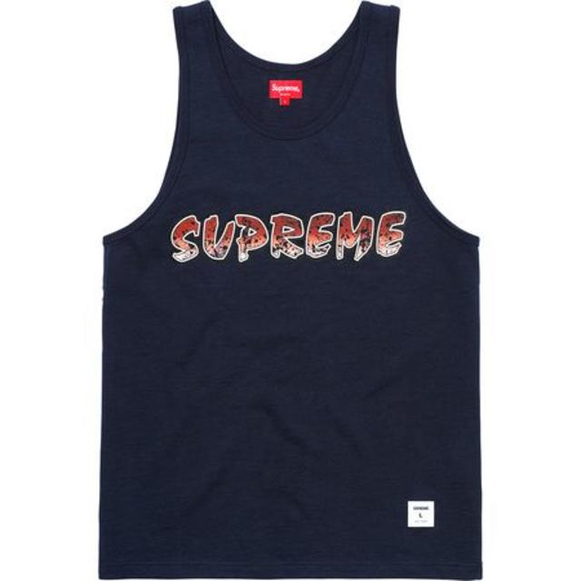 supreme splatter tank top navy Lトップス