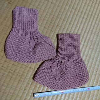 手編み毛糸ソックス(レッグウェア)
