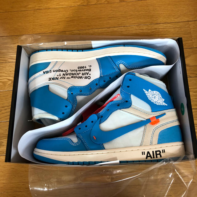 OFF-WHITE(オフホワイト)のNIKE×Off-White AJ1 UNC 新品27cm メンズの靴/シューズ(スニーカー)の商品写真