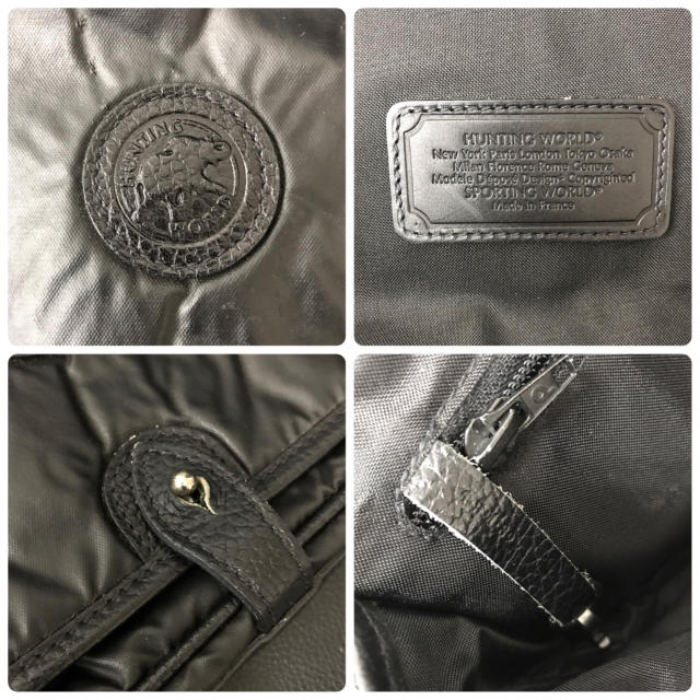 HUNTING WORLD(ハンティングワールド)のハンティングワールド ナイロン バチュークロス ショルダーバッグ ブラック レディースのバッグ(ショルダーバッグ)の商品写真