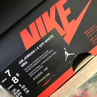 オフホワイト(OFF-WHITE)のoff-white air jordan1 25cm(スニーカー)