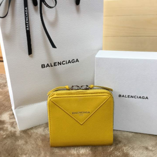 バレンシアガ(Balenciaga)のpoppy様専用 バレンシアガ 二つ折り財布 ペーパー ビルフォールド イエロー(財布)