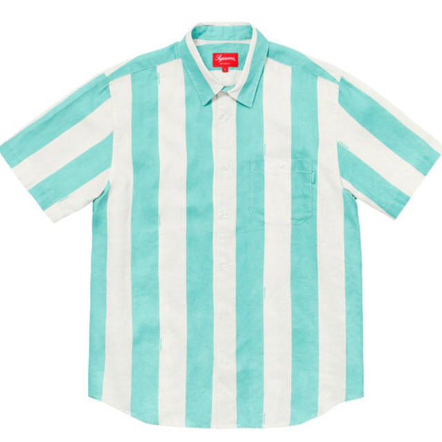 Supreme(シュプリーム)の原宿店購入正規品supreme wide stripe shirt 青 L メンズのトップス(シャツ)の商品写真