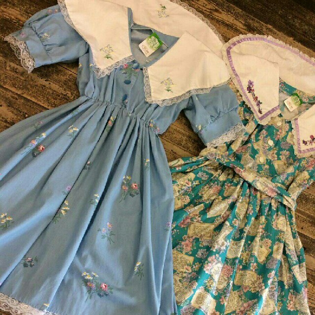 (←画像左側) vintage  ワンピース ガーリー 花柄 レース