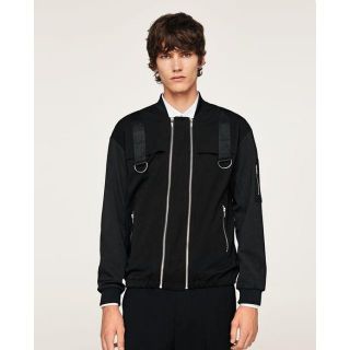 バルマン(BALMAIN)の新品ZARAmanNEOPUNK変形ZIPミリタリーボンバーライトジャケットS(ミリタリージャケット)