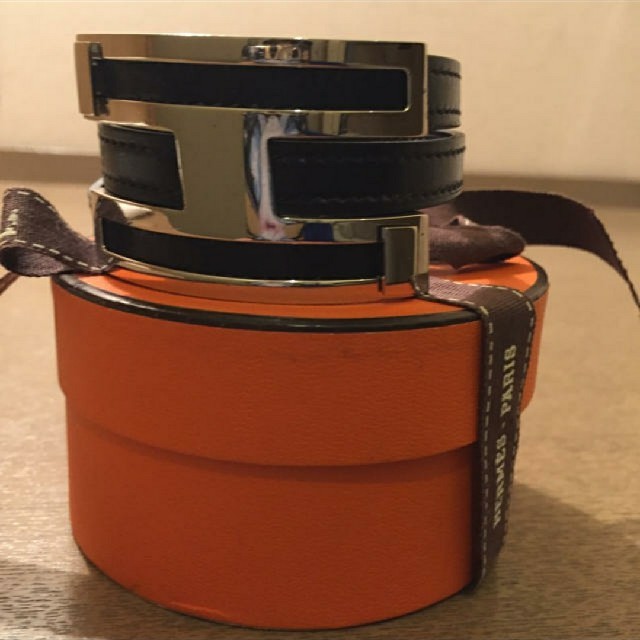 HERMES エルメス プスプス レザー バングル ブレスレット