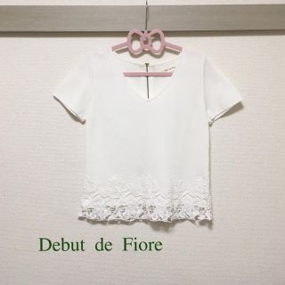 デビュードフィオレ(Debut de Fiore)のデビュードフィオレ 裾レースカットソー◯レッセパッセ リランドチュール好きに(カットソー(半袖/袖なし))