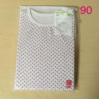 ユニクロ(UNIQLO)の＊リカ様専用【新品未開封】90 ユニクロ クルーネックT＊長袖 ロンT ホワイト(Tシャツ/カットソー)