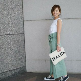 スタニングルアー(STUNNING LURE)の新品 BLANC High waist skirt.ミント(ロングスカート)