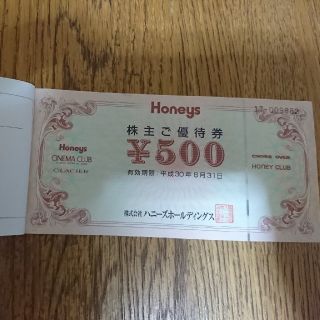 ハニーズ(HONEYS)の（株）ハニーズ　株主優待券　500円分(ショッピング)