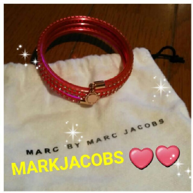 MARC JACOBS(マークジェイコブス)の✨本日のみ限定❣【未使用に近ぃ】MARCJACOBS❤ピンク色ブレスレット17㌢ レディースのアクセサリー(ブレスレット/バングル)の商品写真