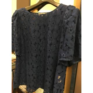 ビアッジョブルー(VIAGGIO BLU)のビアッジョブルーレースカットソー美品(カットソー(半袖/袖なし))