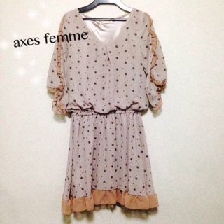 アクシーズファム(axes femme)のaxes femme＊雪の結晶柄ワンピ(ひざ丈ワンピース)