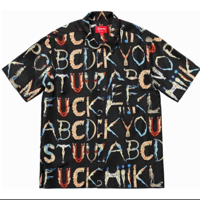 希少 18ss alphabet silk shirt  supreme