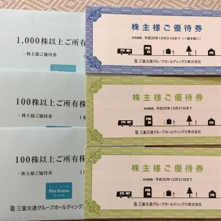 三重交通 株主優待 1000株１つ 100株２つ バス乗車券 東急ハンズ5%引(その他)