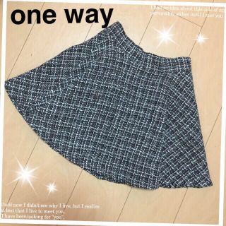 ワンウェイ(one*way)のone way♡ツイードフレアスカート(ミニスカート)