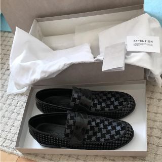 ジミーチュウ(JIMMY CHOO)のジミーチュウ 千鳥柄 ローファー ブラック 41(ドレス/ビジネス)